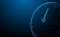 Speedometer icon from lines, triangles and particle style design Royalty Free Stock Photo