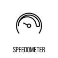 Speedometer icon or logo in modern line style. Royalty Free Stock Photo