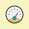 speedometer icon, round speedometer vector. Royalty Free Stock Photo