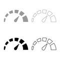 Speedometer icon set grey black color Royalty Free Stock Photo