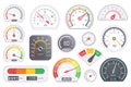 Speedometer icon set isolated on white background