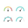 Speedometer icon set vector illustration, speed control measure element Royalty Free Stock Photo