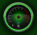Speedometer isolated on dark green Royalty Free Stock Photo