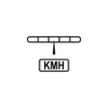 Speedometer, kilometer, hours icon. Signs and symbols can be used for web, logo, mobile app, UI, UX