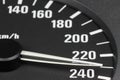 Speedometer at 230 km/h Royalty Free Stock Photo