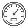 Speedometer line icon, data and analytics