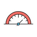 speedometer Line Vector Icon easily modified