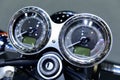 Speedometer on motorcycle dashboard background Royalty Free Stock Photo