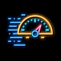 Speedometer neon glow icon illustration