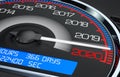 Speedometer 2020 New Year concept, 3D rendering Royalty Free Stock Photo