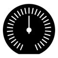 Speedometer odometer speed counter meter icon black color vector illustration image flat style