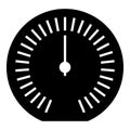 Speedometer odometer speed counter meter icon black color vector illustration image flat style