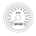 Speedometer Outline Icon Illustration on Isolated White Background