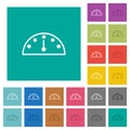 Speedometer outline square flat multi colored icons