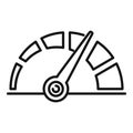 Speedometer panel icon outline vector. Scale run