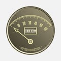 Speedometer in retro style - vector illustration Royalty Free Stock Photo