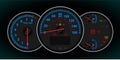 Speedometer and RPM gauge cluster Royalty Free Stock Photo