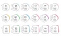 Speedometer, Safe box and Timer icons set. World statistics, Bitcoin atm and Alarm clock signs. Vector