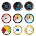 Speedometer set for downloads Royalty Free Stock Photo
