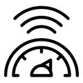 Speedometer measuring fast internet speed with wifi symbol