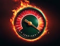 A speedometer shrouded in flames Royalty Free Stock Photo