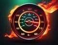 A speedometer shrouded in flames Royalty Free Stock Photo