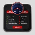 Speedometer with slow and fast download