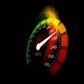Speedometer with speed fire path