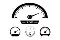 Speedometer speed vector icon set, gauge meter, dashboard elements for automotive, speed icon Royalty Free Stock Photo