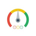 Speedometer. Speedometer vector icon. Scale of emotions. Easy, Normal, Hard Royalty Free Stock Photo