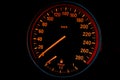 Speedometer of a sport diesel car