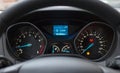 Speedometer and tachometer with additional instruments on car da Royalty Free Stock Photo