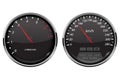 Speedometer and tachometer. Black car dashboard gauges Royalty Free Stock Photo