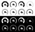 Speedometer, tachometer collection. Speed indicator sign. Internet car speed. Performance concept. Vector illustration. Royalty Free Stock Photo