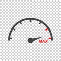 Speedometer, tachometer flat icon