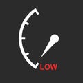 Speedometer, tachometer, fuel low level icon. Flat vector illustration on white background Royalty Free Stock Photo