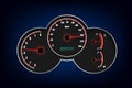 Speedometer, tachometer, fuel and temperature gauge.vector illustration eps10 Royalty Free Stock Photo