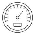 Speedometer thin line icon, data and analytics