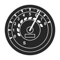 Speedometer vector icon.Black vector icon isolated on white background speed Royalty Free Stock Photo