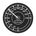 Speedometer vector icon.Black vector icon isolated on white background speed Royalty Free Stock Photo