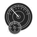 Speedometer vector icon.Black vector icon isolated on white background speed Royalty Free Stock Photo