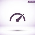 Speedometer vector icon , lorem ipsum Flat design Royalty Free Stock Photo