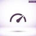 Speedometer vector icon , lorem ipsum Flat design Royalty Free Stock Photo