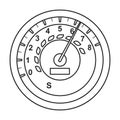 Speedometer vector icon.Outline vector icon isolated on white background speed Royalty Free Stock Photo