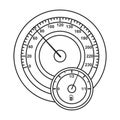 Speedometer vector icon.Outline vector icon isolated on white background speed Royalty Free Stock Photo