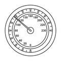 Speedometer vector icon.Outline vector icon isolated on white background speed Royalty Free Stock Photo