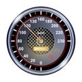Speedometer vector icon.Realistic vector icon isolated on white background speed . Royalty Free Stock Photo