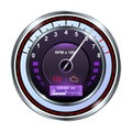 Speedometer vector icon.Realistic vector icon isolated on white background speed . Royalty Free Stock Photo