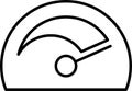 Speedometer vector thin line icons set. Dashboard, indicator, gauge, scale, tachometer icon isolated. Car speed. Fast internet