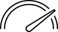 Speedometer vector thin line icons set. Dashboard, indicator, gauge, scale, tachometer icon isolated. Car speed. Fast internet